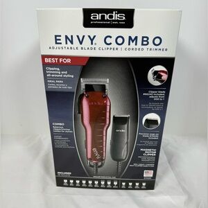 Andis Envy Combo Clipper Set - Red and Black